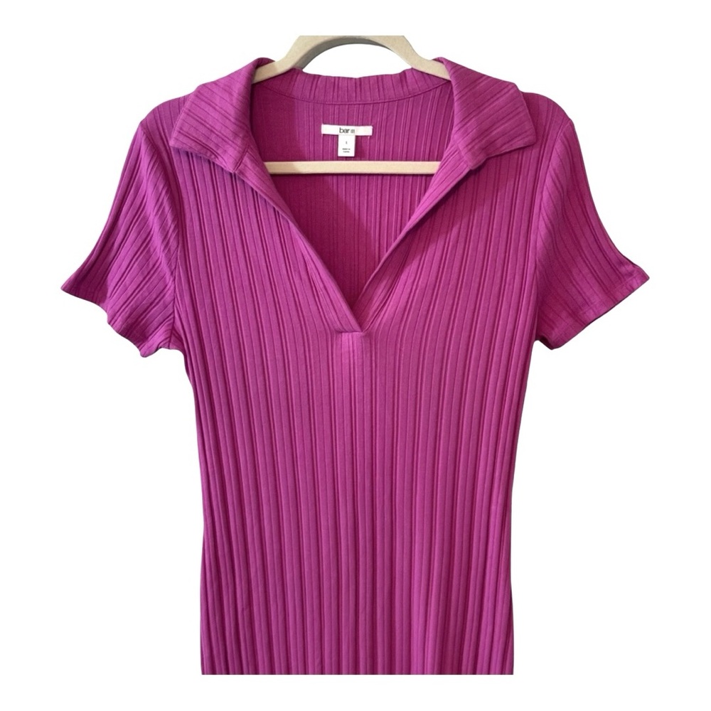 Bar III Pink Sheath Midi Dress with Polo Collar - Picture 4 of 6